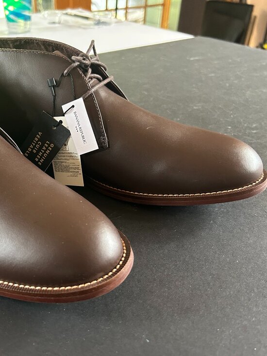 Banana Republic, chukka style, brown leather upper, new with tags, size 11 men.